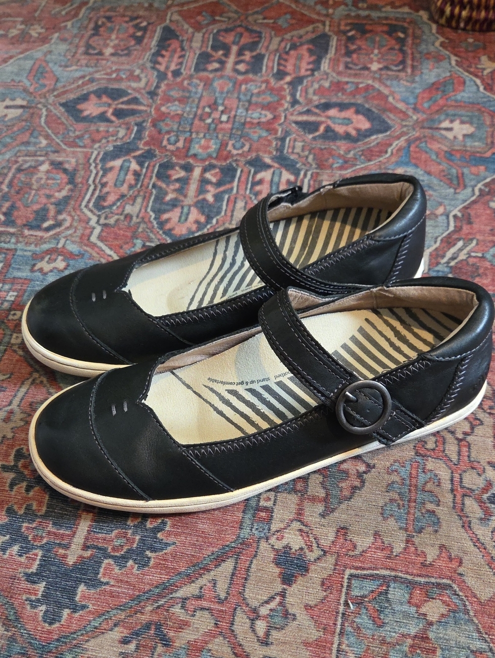 Taos FORWARD Mary Jane Flat Shoes Leather black Size 7.5